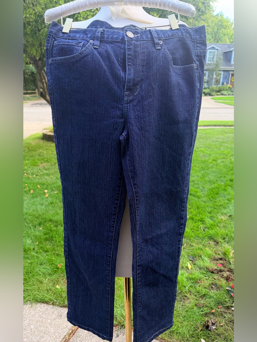 Calvin Klein Jeans Size 31 Dark Wash Skinny Jeans Logo Pocket Model off Duty